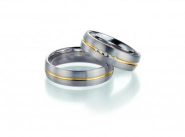 Trauringe Weiss-Rotgold von Fischer 20 10120/060